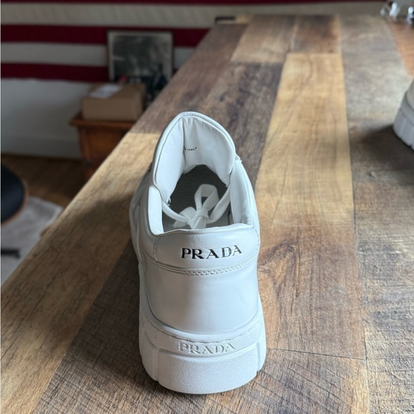 White Prada Leather Sneakers Size: 11 UK | 12 US - Picture 13 of 15
